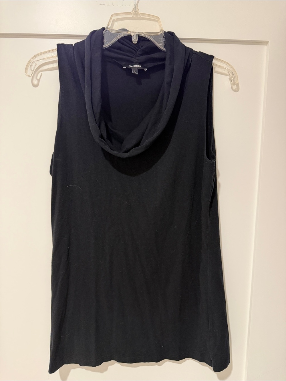Vintage Women’s Express Sleeveless Cowl Neck Top - Black Size Large